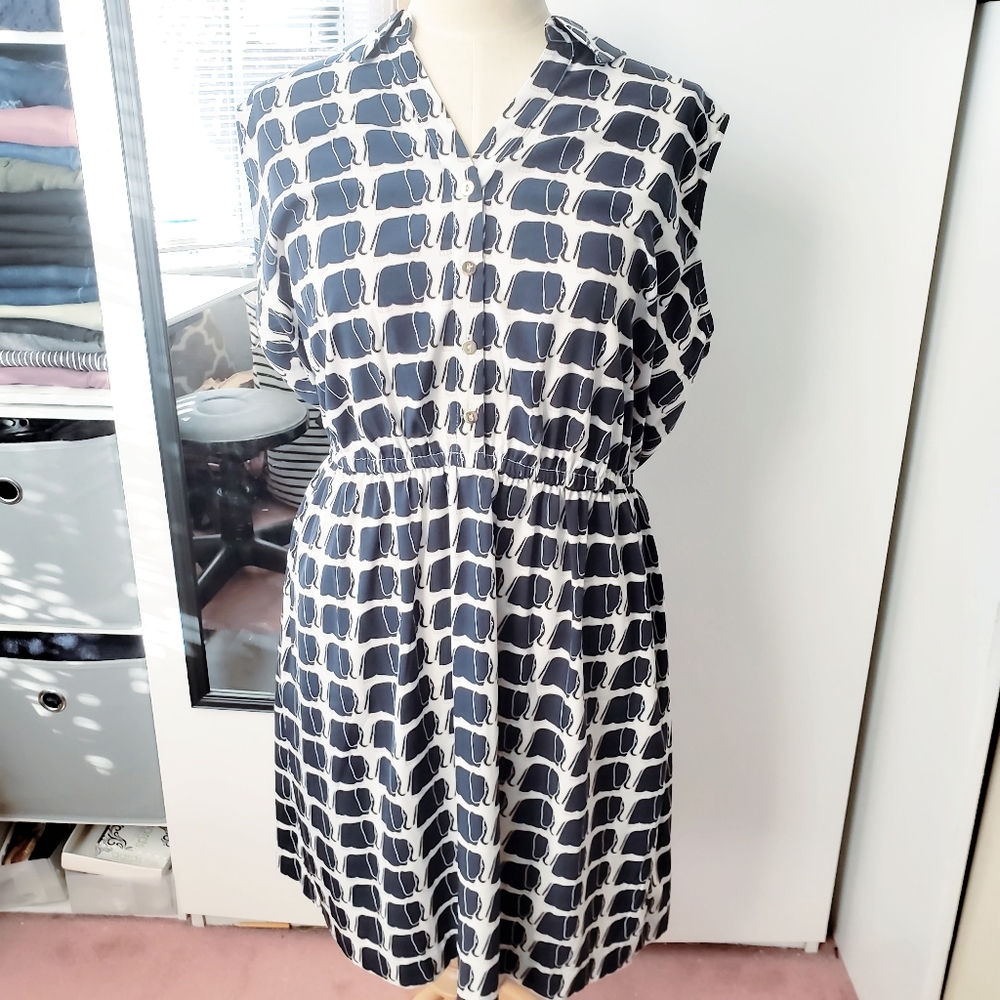 Alfani | Elephant Print Flowy Dress (Sz 16)